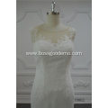 Expensive Beautiful Lace Open Back Ladies bride dresses white wedding